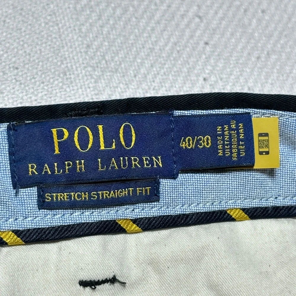 Polo Ralph Lauren Chino Pants Mens 40x30 Stretch Straight Fit Cotton Twill Black
